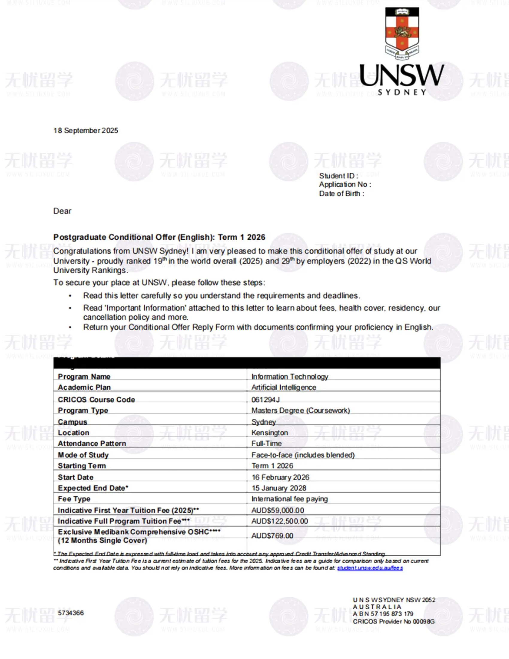 澳洲硕士｜双非逆袭QS20！斩获新南威尔士大学硕士offer