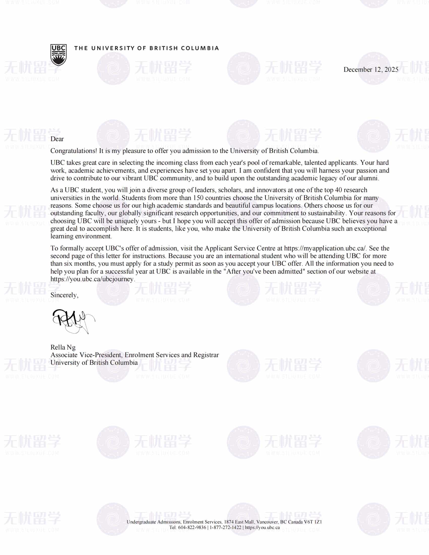 加拿大本科|北京中学AP学子斩获麦考林Top3英属哥伦比亚大学offer！