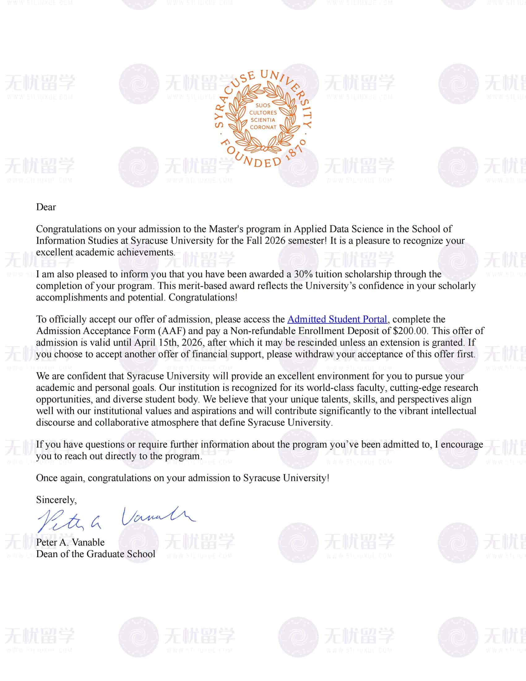 美研案例：复旦数学学子低GPA低托福，录取雪城大学应用数据科学硕士！