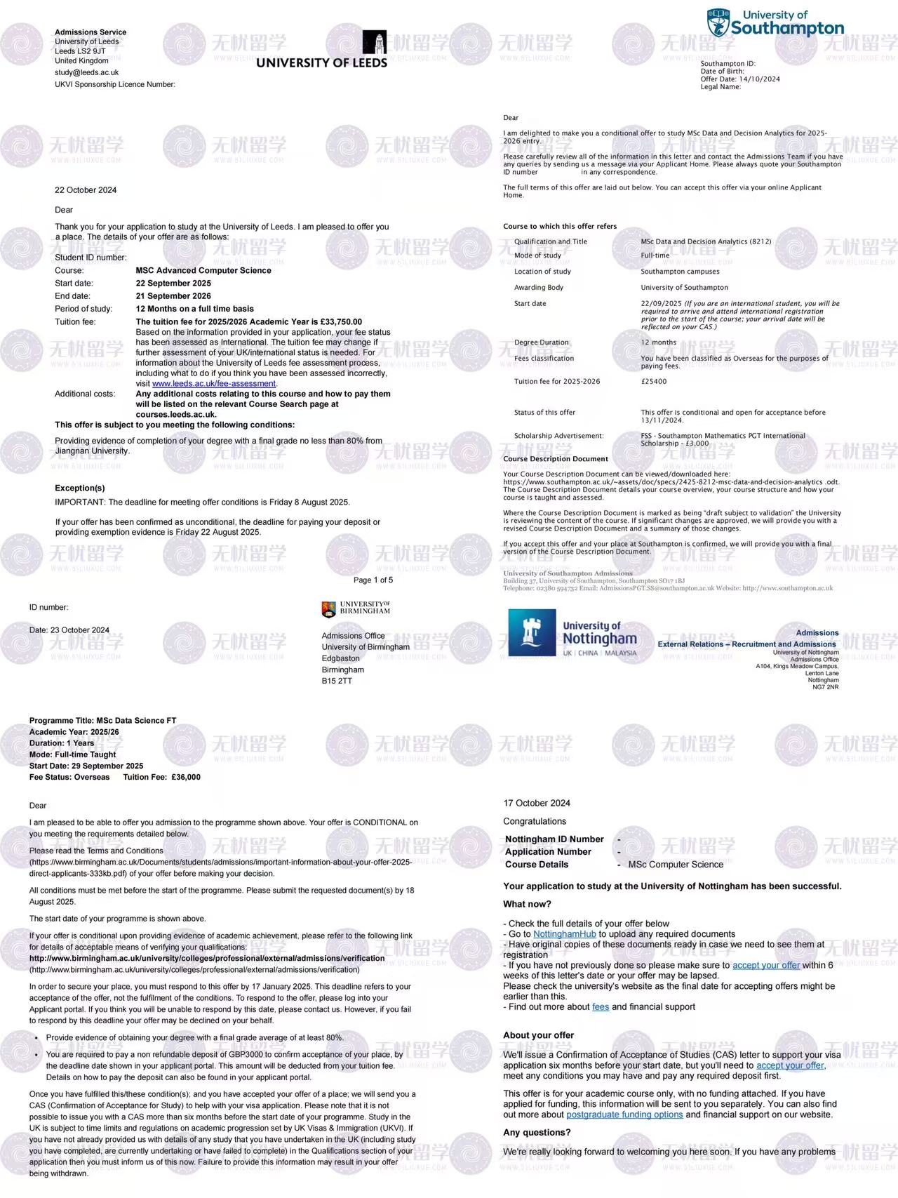 AI与数据科学赛道突围，无忧留学助力211学子斩获四所罗素集团名校offer！