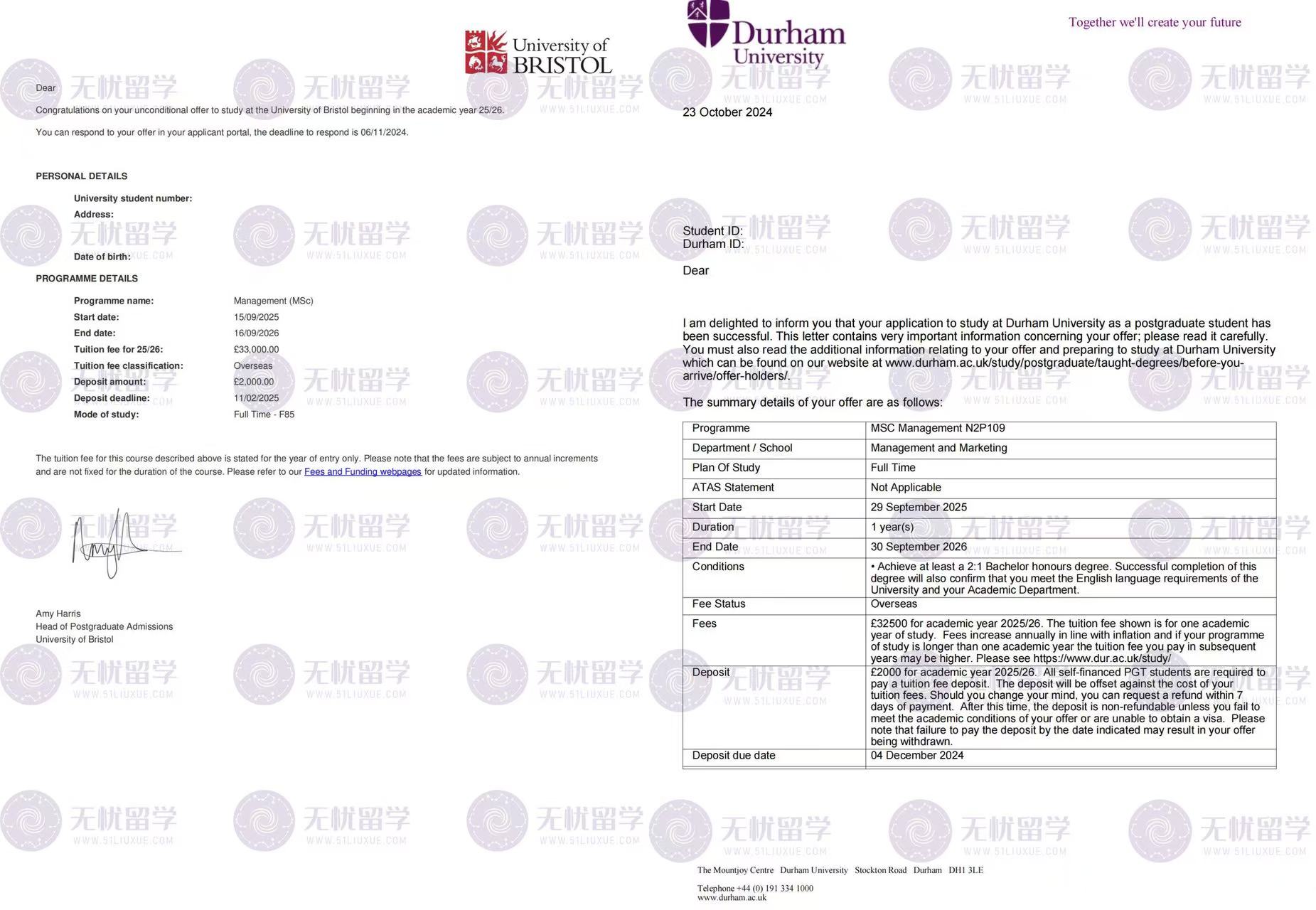英本音乐生转申英国商科硕士：无忧留学助力解锁跨专业录取密码！