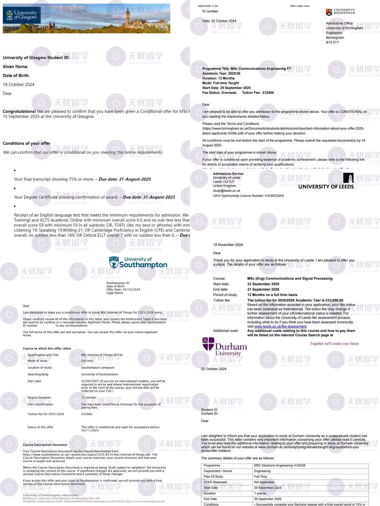 25fall英国硕士申请复盘：无忧留学精准破局，助力学子斩获5所罗素名校offer！