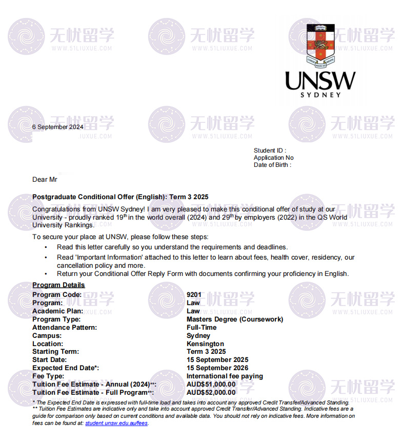 无忧留学澳洲录取：双非法学学生斩获澳洲顶尖大学offer