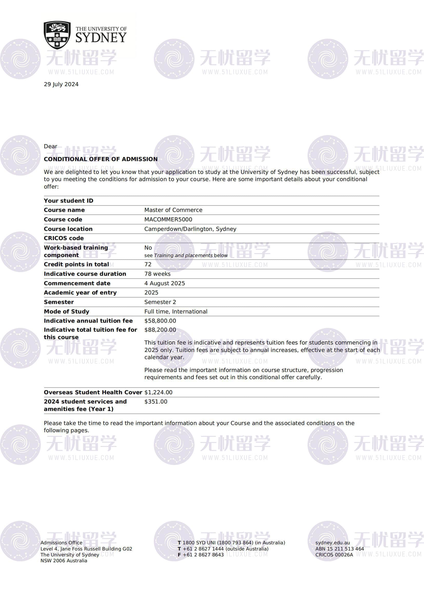 澳洲硕士申请｜无忧留学助力金融专业学生圆梦澳洲QS顶尖名校