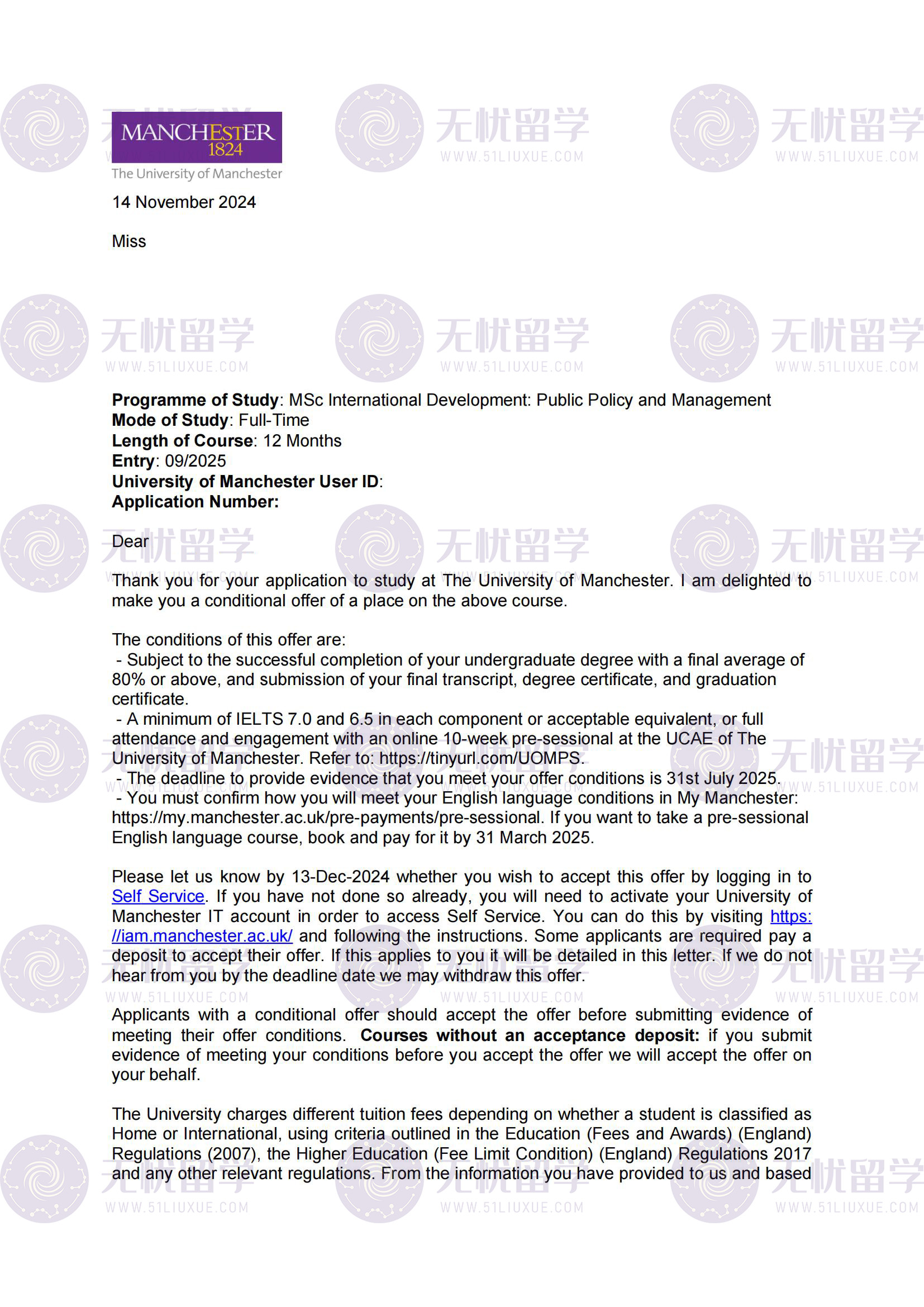 拒绝“高分低录”！25fall英硕留学申请复盘：护航 211学子拿下曼大offer！