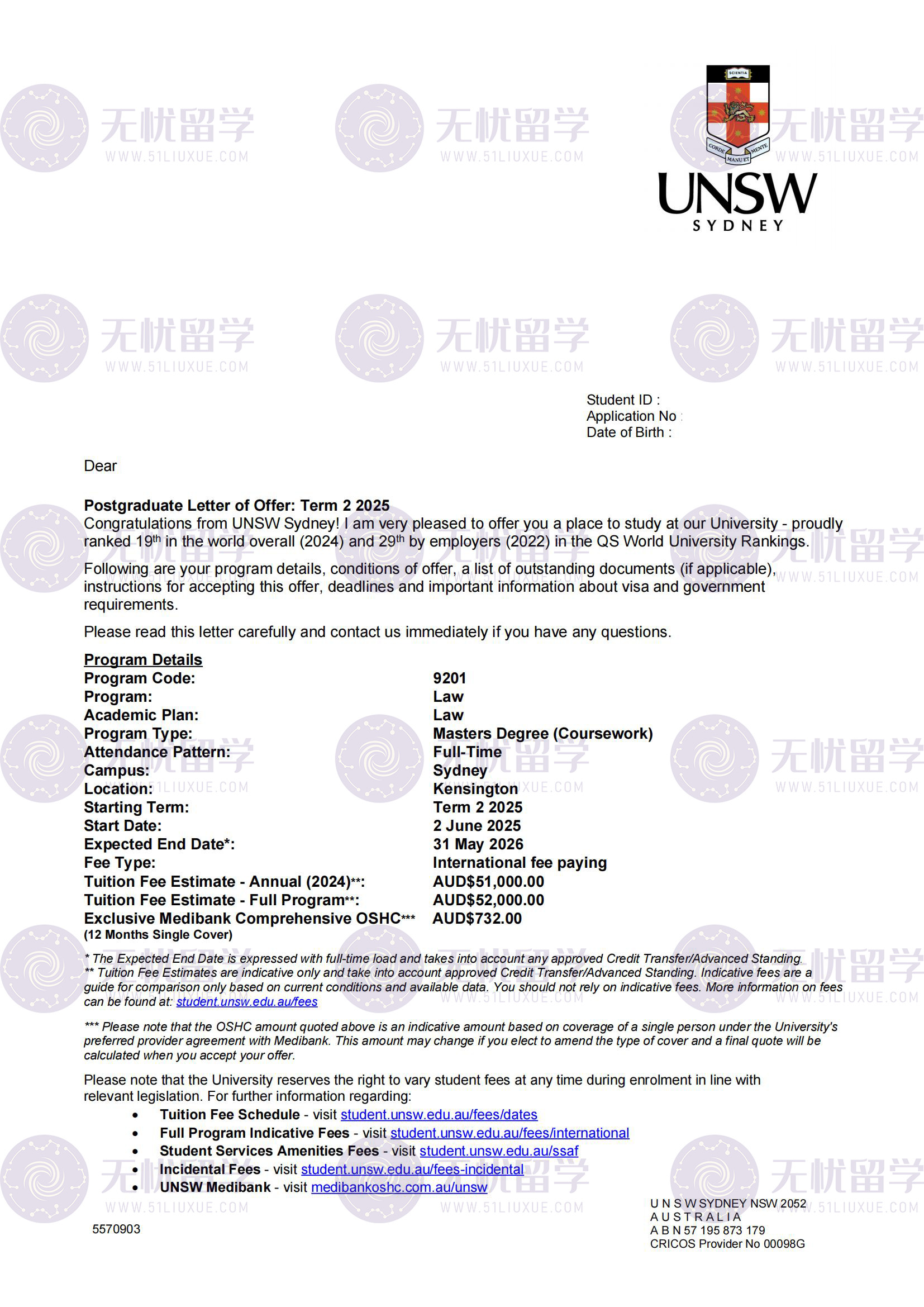 澳洲硕士申请｜无忧留学助力二本学生斩获澳洲八大名校offer