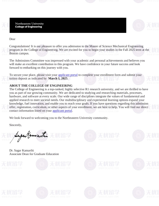 美研案例：双非本科机械工程专业，低语言无GRE斩获东北大学硕士offer！